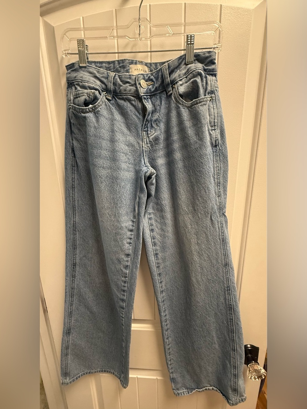 PacSun Casey Low Rise Baggy Jeans Size 24/ size 00 Light Wash Y2K Wide Leg EUC